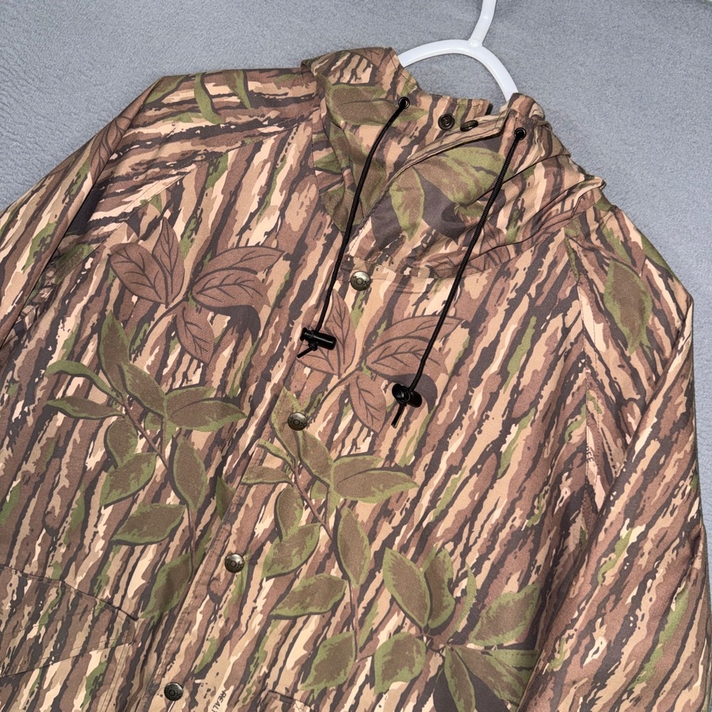10x Rain Jacket Mens Medium Brown Realtree Camo Gore-Tex Hooded Hunting Shell